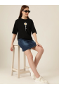 Baskılı T-shirt - Siyah