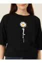 Baskılı T-shirt - Siyah