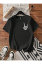 Baskılı T-shirt - Siyah