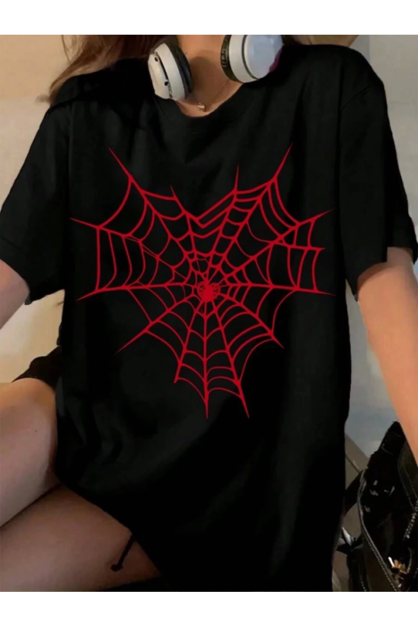 Baskılı T-shirt - Siyah