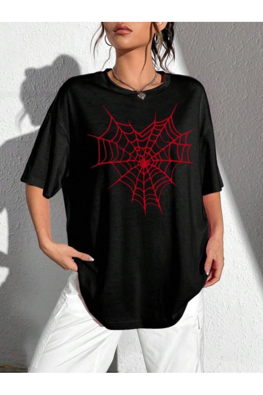 Baskılı T-shirt - Siyah