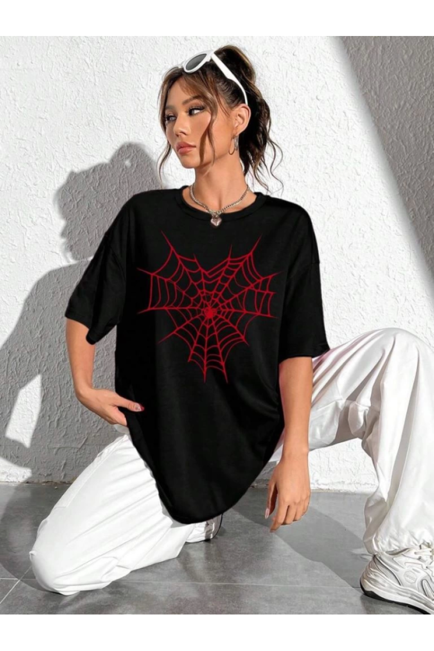 Baskılı T-shirt - Siyah