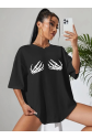 Baskılı T-shirt - Siyah