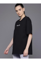 Baskılı Oversize T-shirt - Siyah