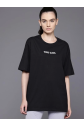Baskılı Oversize T-shirt - Siyah