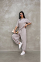 Osy Modal Yumuşak Dokulu Kumaş Oversize Bisiklet Yaka T-shirt Jogger Eşofman Altı Eşofman Takımı - Gri
