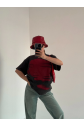 Bisiklet Yaka Yıkamalı Baskılı T-Shirt - Antrasit
