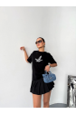 Kısa Kol Baskılı T-shirt - Siyah
