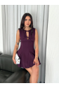 Göğüs Bağlamalı Kolsuz Mini Boy Elbise - Gül Kurusu
