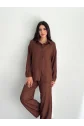 Gömlek Pantolon Ikili Takım - Kahverengi