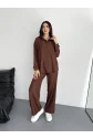 Gömlek Pantolon Ikili Takım - Kahverengi