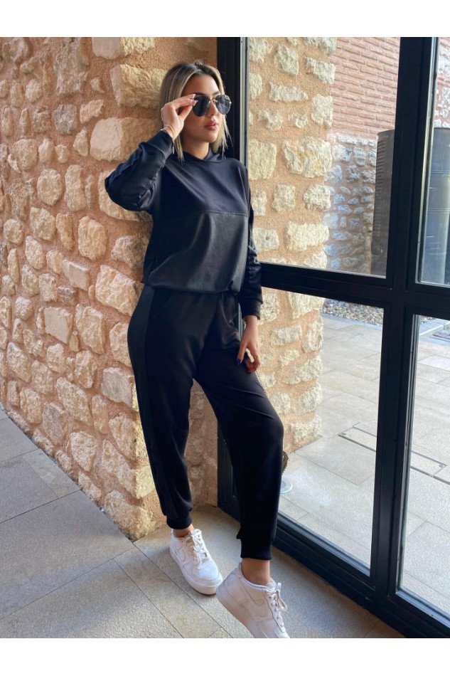 Kadın Uzun Kollu Kapüşonlu Oversize Sweat Ve Pantolon Ikili Takım