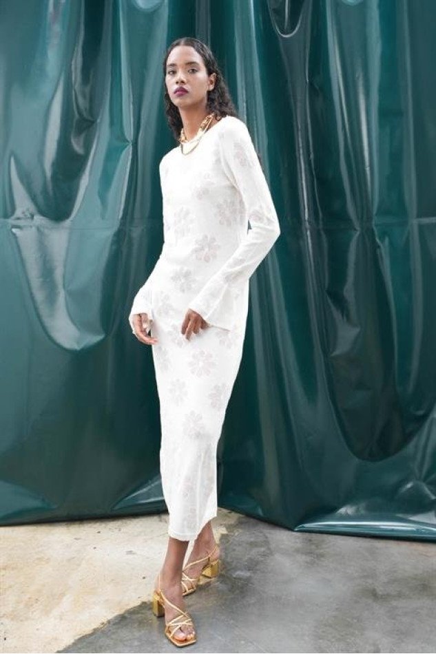 Belen Çiçek Desenli Maxi Boy Elbise 2793