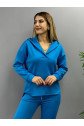Kadın Uzun Kol V Yaka Kapüşon Detay Sweat Ve Yüksel Bel Eşofman Ikili Takım