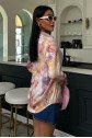 Batik Desenli Saten Gömlek 3409