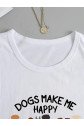 Kadın Uzun Kollu Bisiklet Yaka Köpek Resimli Viskon Bluz