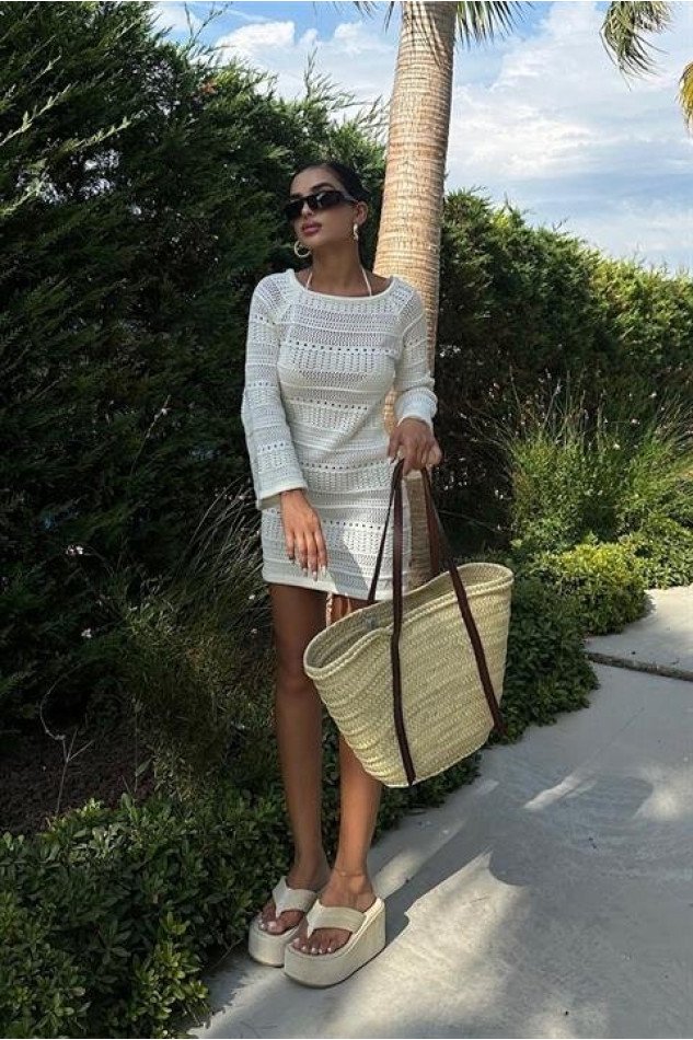 Daisy Kroşe Mini Elbise 2560-01