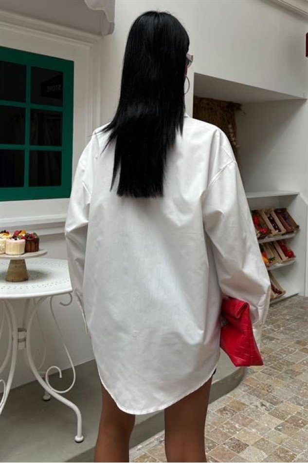 Klasik Oversize Poplin Gömlek 3421