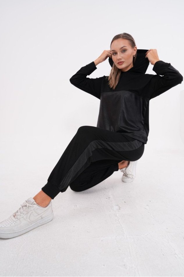 Kadın Uzun Kollu Kapüşonlu Oversize Sweat Ve Pantolon Ikili Takım