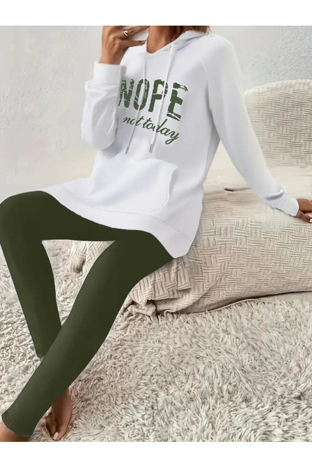 Kadın Uzun Kollu Kapşonlu Bağcıklı Viskon Iki Iplik Sweat