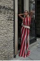 Lucia Çizgili Ajurlu Elbise 2763