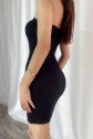 Kadın Çapraz Halter Yaka Detay Triko Mini Elbise