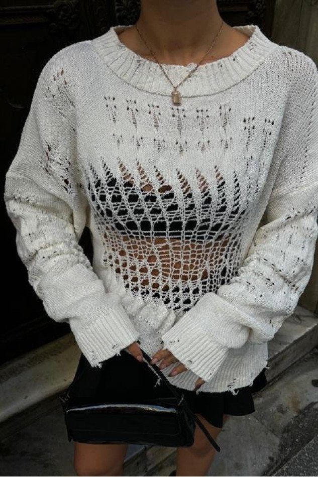 Mihaela Oversize Ajurlu Kazak1216-02