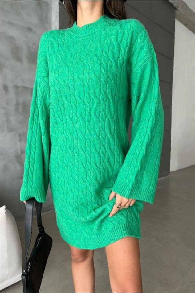 Melanie Örgü Desen Mini Elbise 2537-02