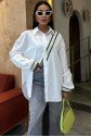 Bant Detaylı Oversize Poplin Gömlek 3436