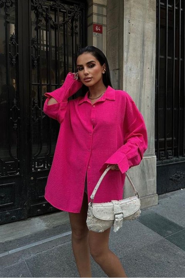 Alina Kol Cut Out Keten Gömlek 3252-08