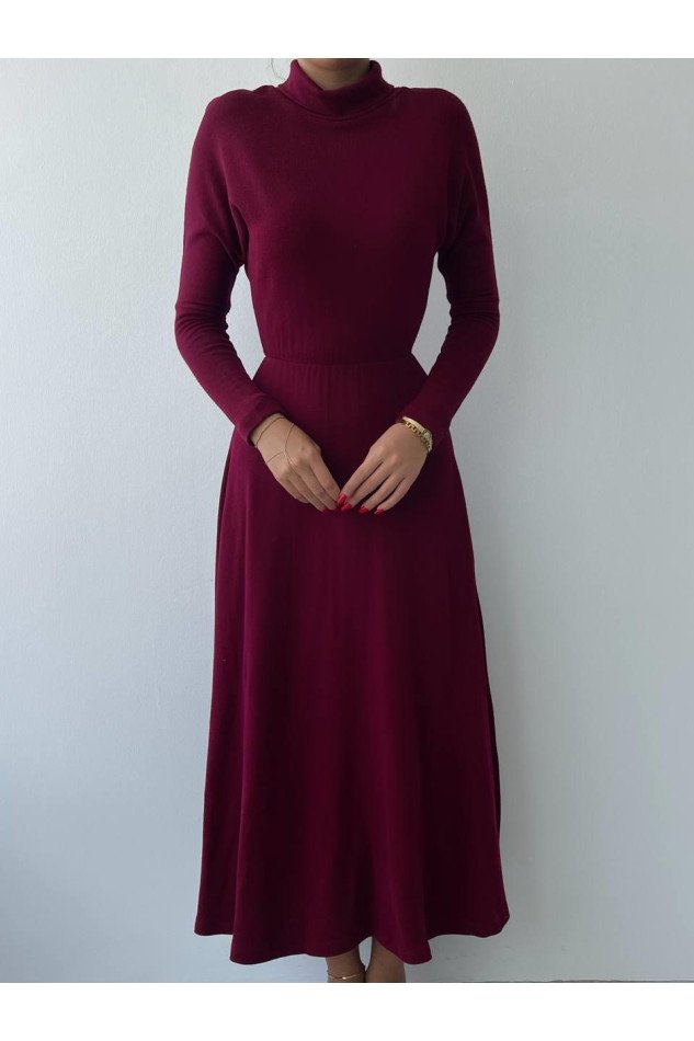 Dina Boğazlı Midi Elbise