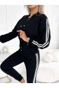 Kadın Üst Çıtçıt Düğmeli Ceket, İç Kaşkorse Atlet, Şertit Detay Pantalon Üçlü Takım