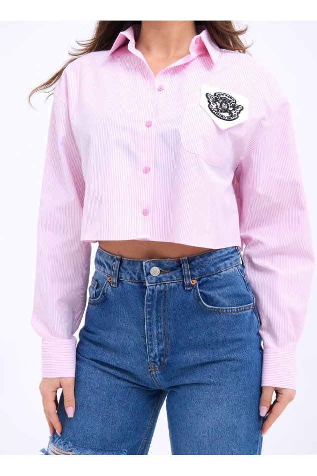 7383 GÖMLEK-PEMBE ÇİZGİLİ