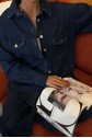 Gömlek Ve Palazzo Pantolon Klasik Denim Takım 10070