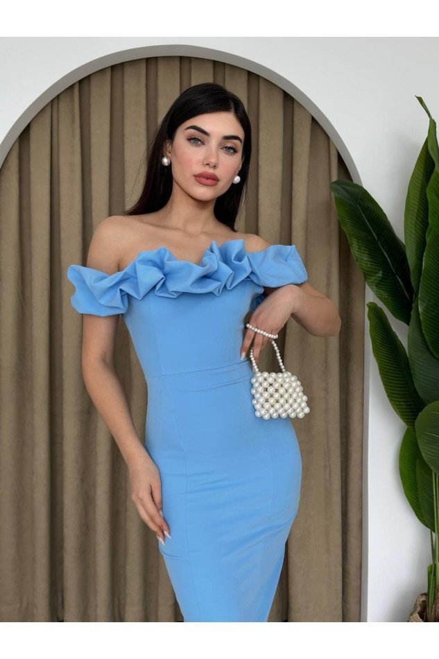Popi Madonna Yaka Kalem Elbise