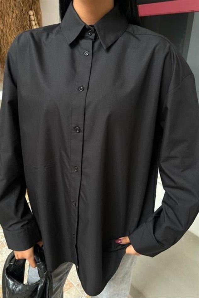 Klasik Oversize Poplin Gömlek 3421