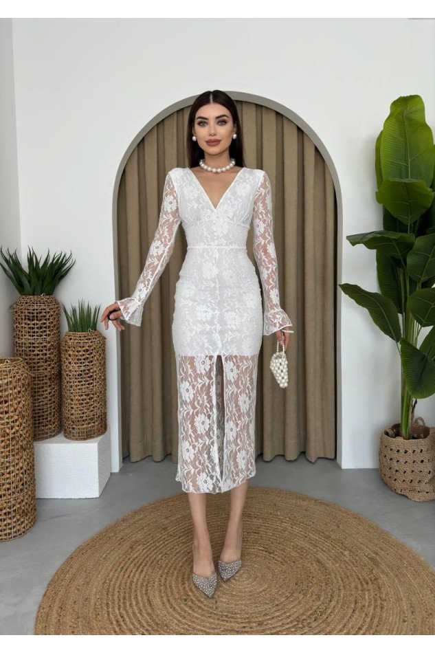 Lively Dantelli Midi Elbise