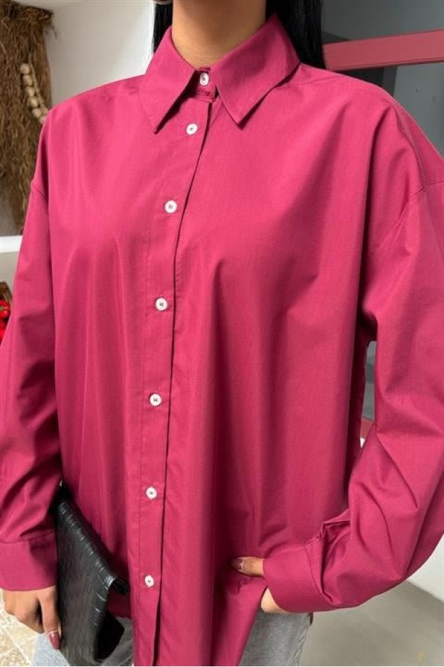 Klasik Oversize Poplin Gömlek 3421