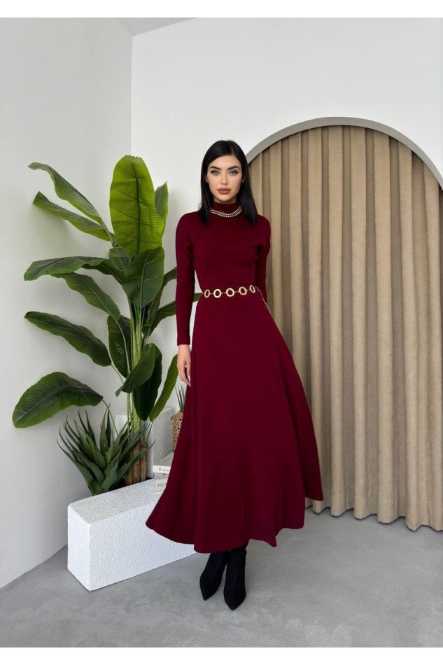 Dina Boğazlı Midi Elbise