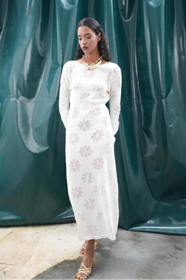 Belen Çiçek Desenli Maxi Boy Elbise 2793