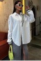 Bant Detaylı Oversize Poplin Gömlek 3436
