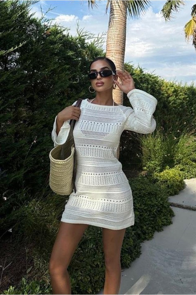 Daisy Kroşe Mini Elbise 2560-01