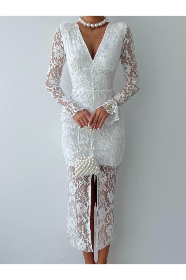 Lively Dantelli Midi Elbise