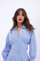 6558 ELBİSE-MAVİ BEYAZ ÇİZGİLİ