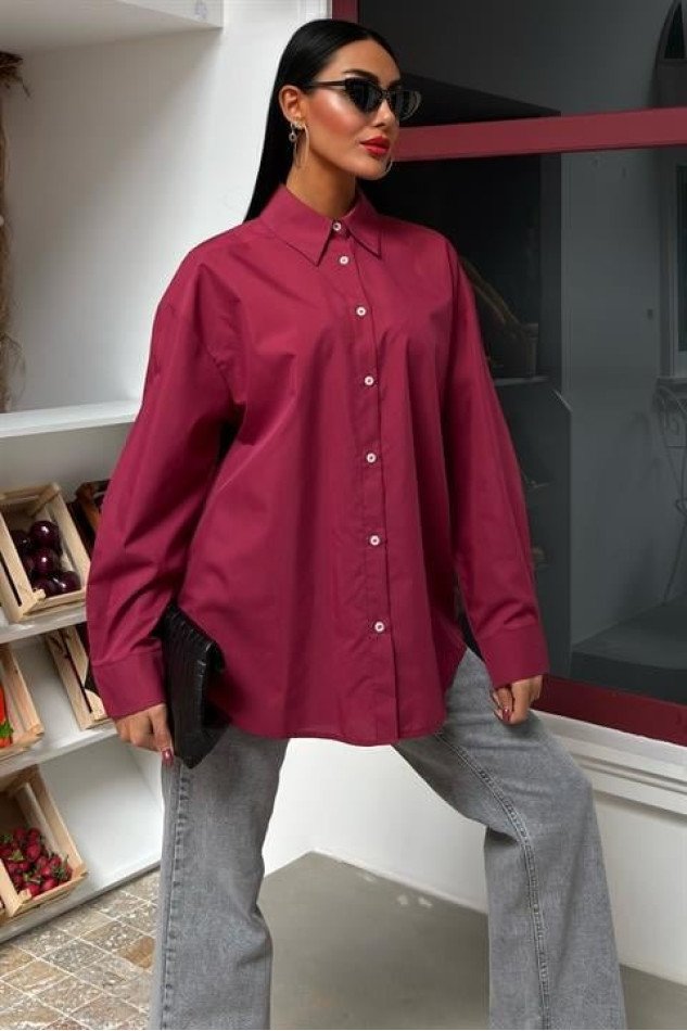 Klasik Oversize Poplin Gömlek 3421
