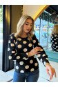 Kadın Uzun Kollu Bisiklet Yaka Kollar Geniş Kol Ağzı Manşetli Iki Düğmeli Detay Krep Bluz