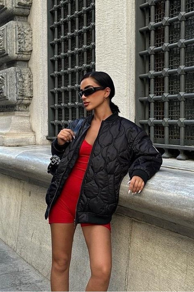 Alisa Oversize Kapitone Bomber Ceket 7058 -08