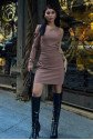Adore Tek Kol Taş Detay Elbise 2684-8