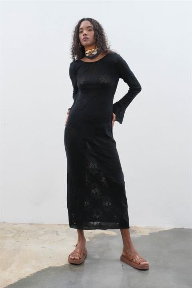 Belen Çiçek Desenli Maxi Boy Elbise 2793