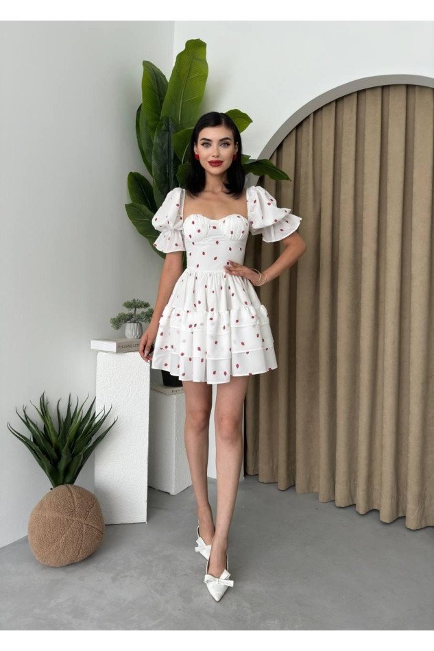Beyaz Mini Elbise